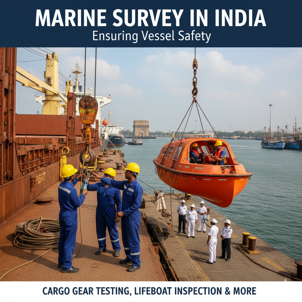 Marine Survey in India: Ensuring Vessel Safety with Cargo Gear Testing, Lifeboat Inspection & More