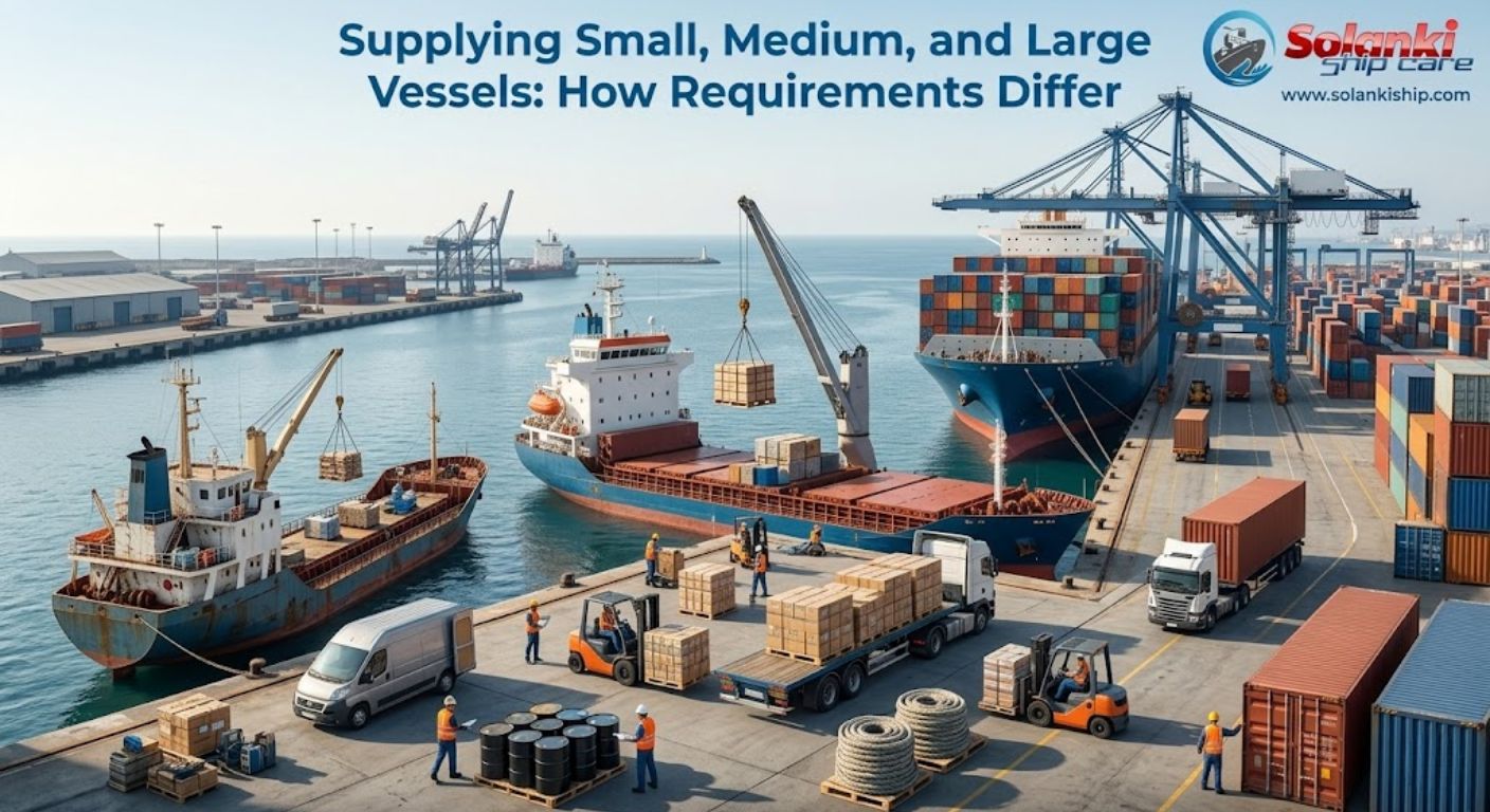 Supplying Small, Medium, and Large Vessels: How Requirements Differ | Solanki Ship Care